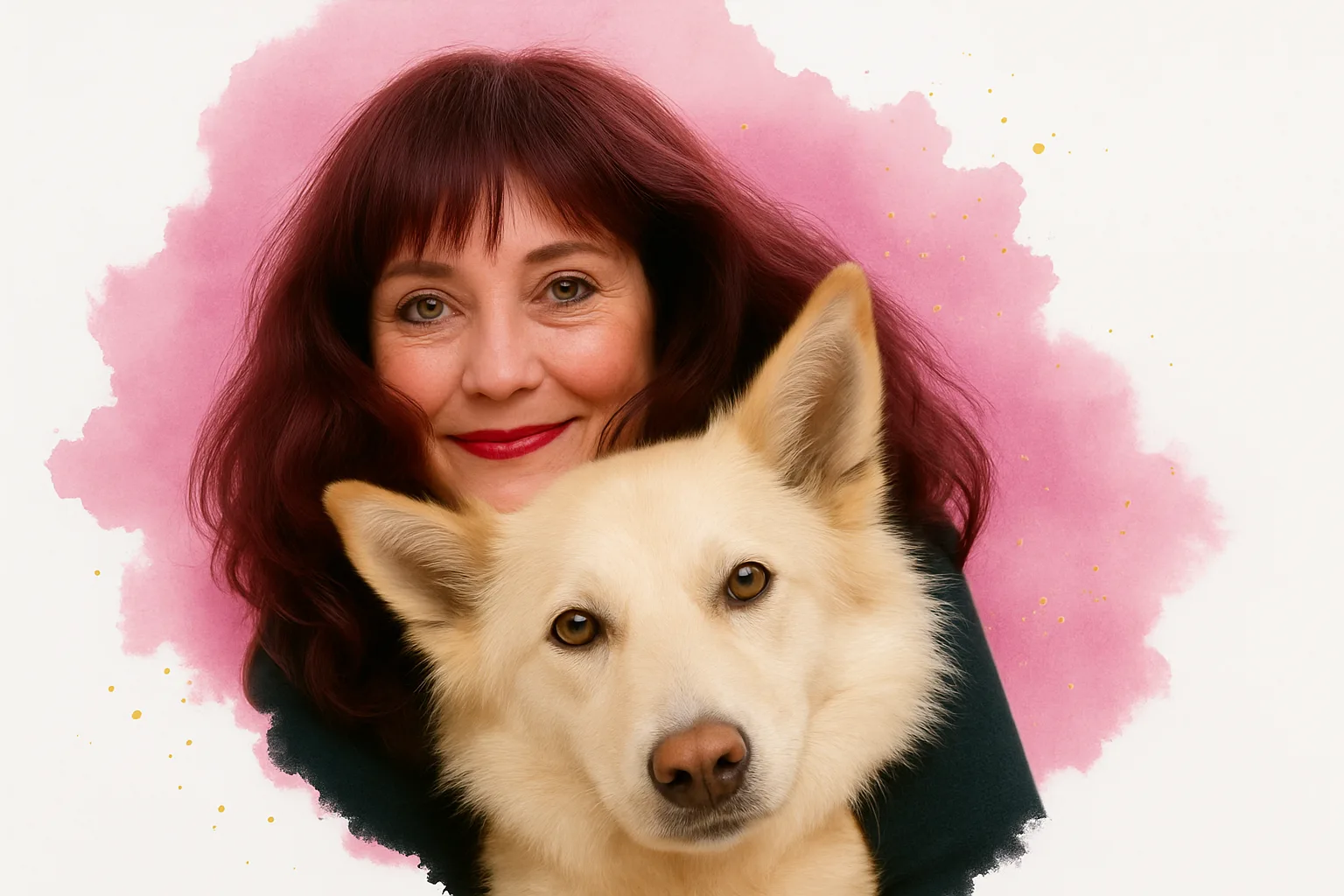 Sharee with a beautiful husky dog